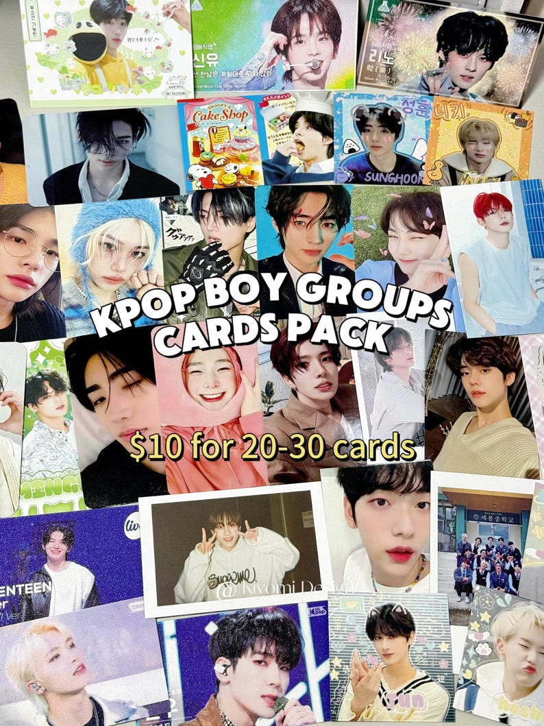 Kpop boy groups cards pack fanmade merch freebies gift | Enhypen ZB1 Seventeen Straykids TXT TWS | photocards lomo postcards polaroid