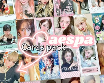 aespa cards pack | Karina Winter Giselle Ningning | fanmade merch polaroids lomos postcards MY gift