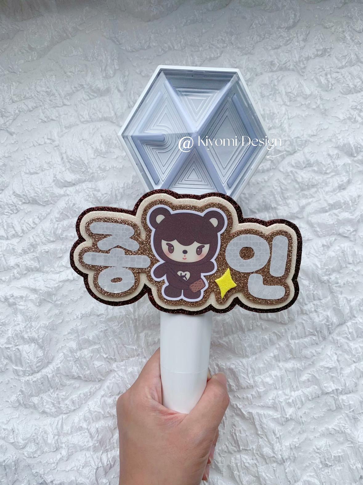 KAI Jongin name sign board EXO lightstick band & phone grip | handmade fanmade merch gift custom design decoration