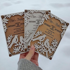 Benutzerdefinierte Hochzeitseinladungen aus Holz-Personalisierte Einladungen aus Holz-Handgemachte Hochzeitseinladungen aus Holz-Rustikale Einladungen aus Holz-BirthdayCard
