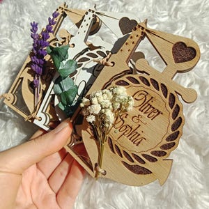 Save The Date Card-Blume aus Holz Save the Date-Kalender Magnet-Hochzeitskarte-rustikale Holz-Save Date-Geburtstagskarte