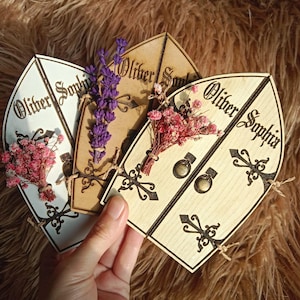 Convites de casamento de madeira personalizados - Convites de madeira personalizados - Convites de casamento de madeira feitos à mão - Convites de madeira rústicos - Cartão de aniversário
