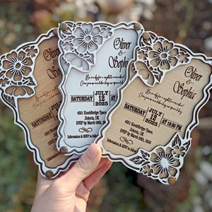 Benutzerdefinierte Hochzeitseinladungen aus Holz-Personalisierte Einladungen aus Holz-Handgemachte Hochzeitseinladungen aus Holz-Rustikale Einladungen aus Holz-BirthdayCard
