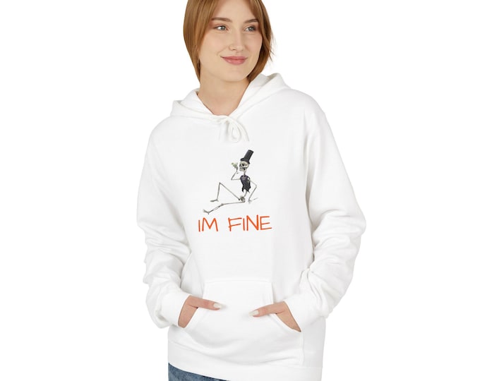 Chill Vibes Hoodie - 'I'm Fine' Graphic, Cozy Unisex Fleece, Perfect Gift for Relaxation, Everyday Wear, Casual Outings, Self-Care