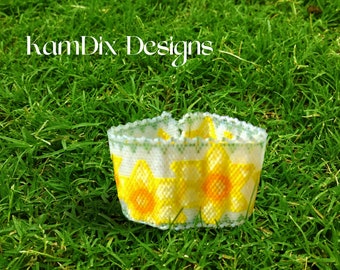 Daffodil Peyote Stitch Beaded Bracelet Pattern