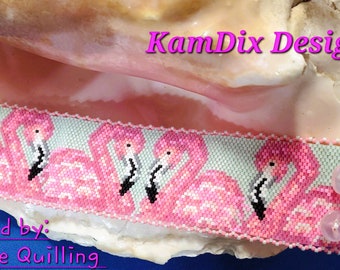 Flamingo Flamboyance Even Count Peyote Bracelet Pattern