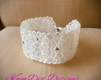 Luminous Lace Odd Count Peyote Bracelet - Pattern Only