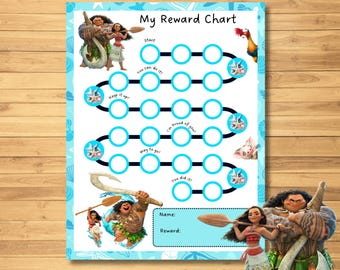 Moana 2 beloningstrainingstabel direct downloaden: potje stickerkaart