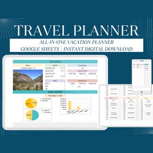 Travel Planner Spreadsheet | Digital Vacation Planner | Travel Planner Google Sheet | Vacation | Vacation Planner | Travel Planner