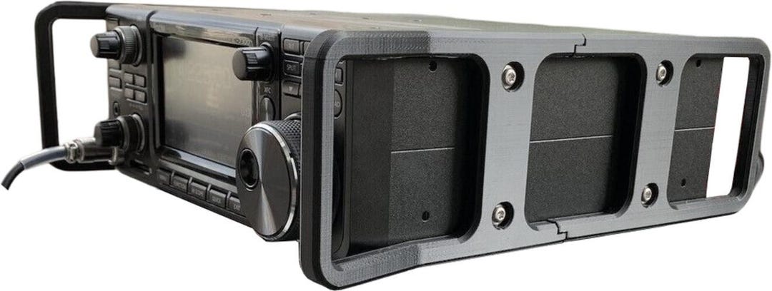 Protecteur Rail Latéral + Poignées Pour ICOM IC-910 Et Autres Radios WOP Noir