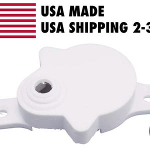 May include: A white plastic component with a unique shape, featuring a central hole and two side extensions. The text "USA MADE" and "USA SHIPPING 2-3 DAY" is displayed above the component. An American flag is in the upper left corner.
