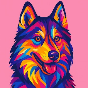 Custom Personalized Colorful Pet Pop Art Portrait, Custom Dog Portrait, Custom cat portrait, Colorful Pet Portrait Pop Art From Photo