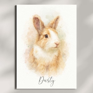Custom Bunny Drawing, Custom Rabbit Pet Portrait for Rabbit House, Bunny Lover Gifts portrait, Colorful Pet Portrait Pop Art From Photo