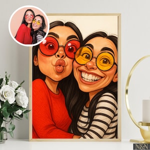 Custom Caricature Portrait from Photo | Personalized Digital Drawing | Funny Gift for Couples, Friends, Pets, Family | Printable Art