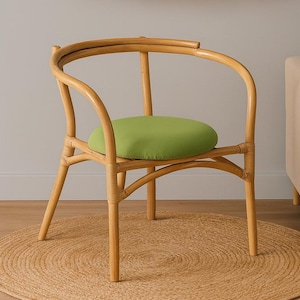 Rattan Chair | New cafe chair | Handmade Cane Cafe Chair | Natural Bamboo Armchair for Balcony, Living Room, or Patio Seating