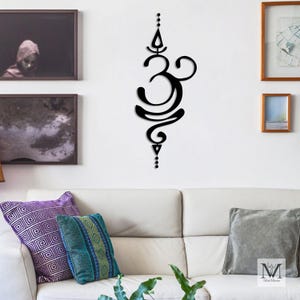 Om Metal Wall Art | Hindu Sacred Symbol Wall Hanging | Yoga & Meditation Decor | Pooja Room Accent | Spiritual Indian Gift
