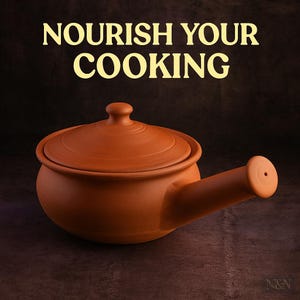 Handmade Clay Saucepan with Lid | 1.5L Earthen Wok | Unglazed Terracotta Pan for Cooking | Organic Clay Pot | Eco-Friendly Gift