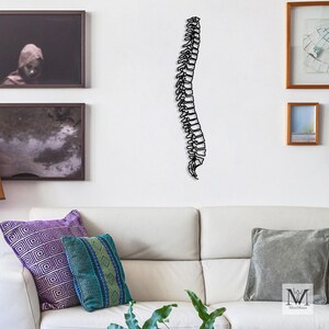 Spine Metal Wall Art | Minimalist Anatomy Decor | Chiropractor Office Wall Hanging | Skeletal Line Art | Medical Gift for Doctors