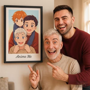 Benutzerdefinierte Anime Ghibli Stil Familienporträt Digitaler Download von Ihrem Foto Personalisierte Anime Art Studio Ghibli Geschenk für Mama Papa Kinder Eltern