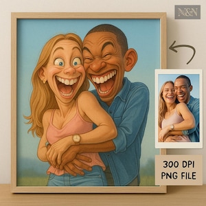 Custom Caricature Portrait from Photo | Personalized Drawing | Funny Gift for Couples, Funny Cartoon Portrait - Custom Caricature from Photo