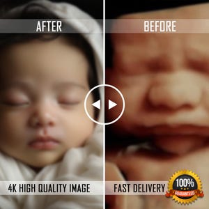 Ultrasound to 8K Baby Photo | AI Realistic Baby Face Image | 3D 4D 5D Scan to Real Portrait | Pregnancy Keepsake Gift