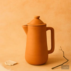 Terracotta Clay Water Jug with Lid – Handmade Earthen Pot – Natural Clay Jug – Eco-Friendly Water Pitcher – Pottery Jug