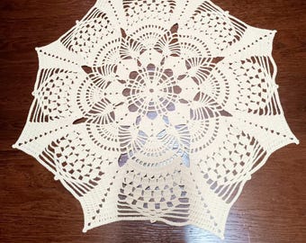Handcrafted table cloth. Elegant and lovely table decor. Size 60 cm (width).