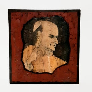 Pope John Paul Second Carved Wood Folk Art - Religious Home Decor - Giving His Papal Blessing