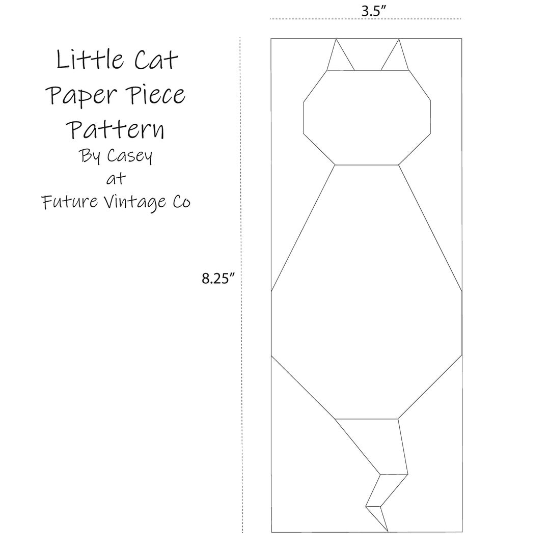 Little Cat Paper Piece Pattern - Great for Beginners! Scrap Buster - Etsy