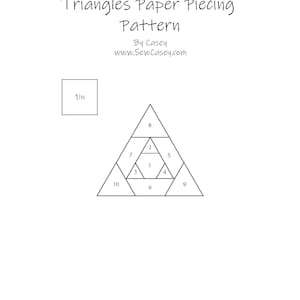 Mini Quilt Triangles Foundation Paper Piecing DIGITAL Pattern - Multiple Per Page!