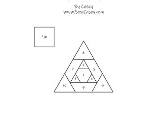 Mini Quilt Triangles Foundation Paper Piecing DIGITAL Pattern - Multiple Per Page!