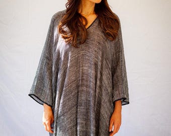 Kaftan bohemio Kala · Para mujer · Algodón · Tejido a mano · Vestido de verano aireado · Manta