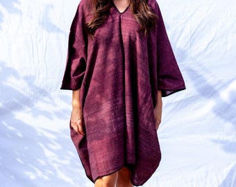 Kaftan bohemio Kala · Para mujer · Algodón · Tejido a mano · Vestido de verano aireado · Manta