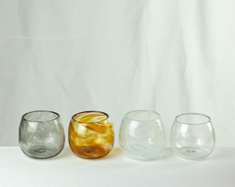 Copa de vino 200 ml · soplado · varios colores (natural) · vidrio reciclado · hecho a mano