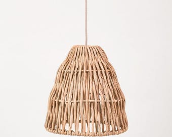 Pantalla Nyima I · fibra natural tejida a mano 30 cm · hecho a mano con comercio justo · Lámpara de techo bohemia · Latinoamérica