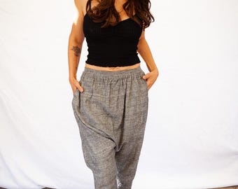 Pantalones de algodón boho Ajala · Pantalones harén · Tejidos a mano · Teñidos con plantas · Cómodos