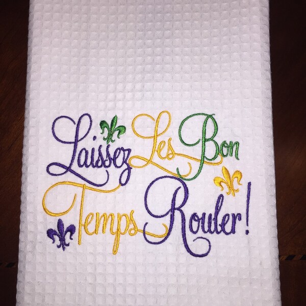 mardi gras hand towels