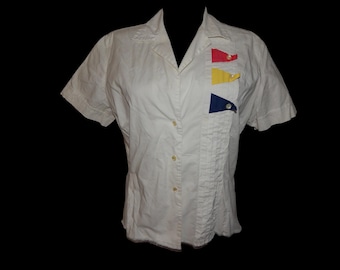 1950s Beige Rayon Gabardine Button-up Shirt | 14 - 32 | MANHATTAN