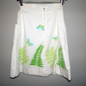 Vintage 70s Vested Gentress fern and butterfly novelty print skirt