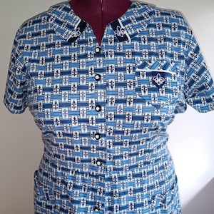 Vintage 50s novelty print dress XXL plus size