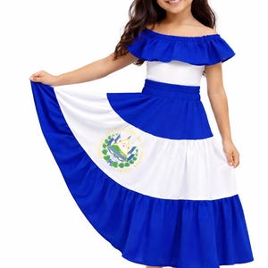 traditional dress from el salvador Honduran Salvadorian or Salvadoran Colors Ribbons Dress for Girls