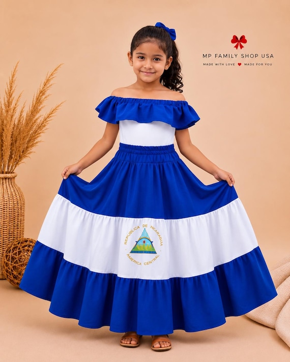 nicaragua traditional dress folkloric Dress. Classic Nicaragua from 12 Month to XXL adults sizes, folkloric dress Size:ST collection_full price female nicaragua national costume Instantfigure Underbust Tank Dress, This dress is designed