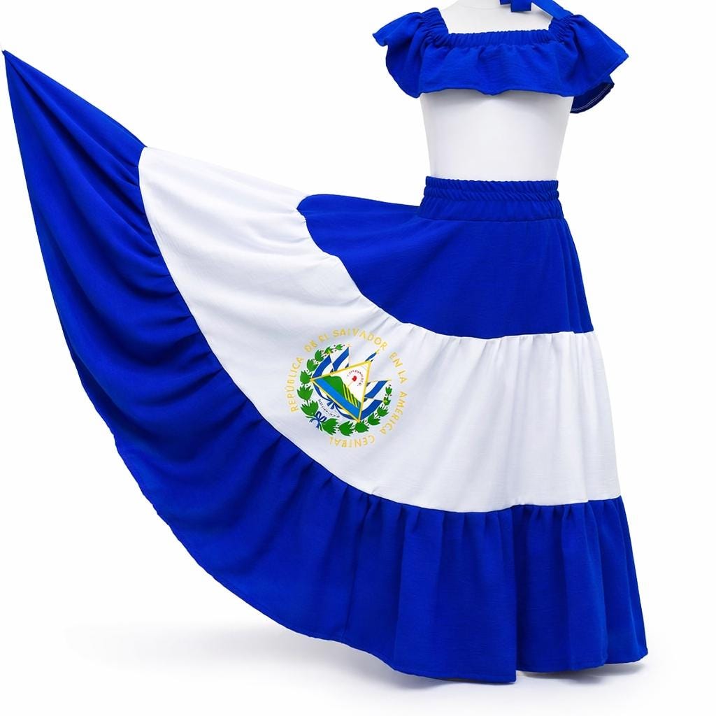 Salvadorian Folkloric Dress. Classic El Salvador Dress from 12 Month to XXL Adults Sizes, Folkloric Dress Salvadorian Folkloric Dress. Classic El Salvador Dress from 12 Month to XXL Adults Sizes, Folkloric Dress