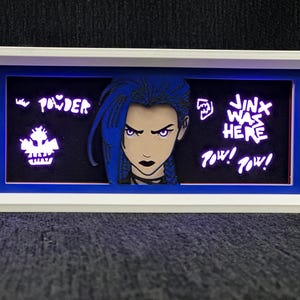 3D Printed Jinx Light Box | Anime | Gift | Decor | LOL | League Of Legends | Arcane