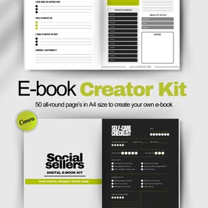 Op de afbeelding: Een digitale productcover-mockup met een zwart-witte zelfzorgchecklist-sjabloon. De tekst "Self-Care Checklist" staat in wit op een zwarte achtergrond. Het sjabloon bevat een lijst met zelfzorgactiviteiten met selectievakjes en een sectie om de voortgang bij te houden.
