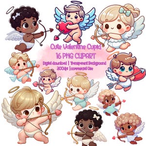 16 süßes Valentine Cupid Clipart Bundle | Baby Amor Clipart, Hochzeit Amor Clipart, süße Amor Clipart, Valentine Amor Clipart, PNG