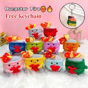 Emotionale Unterstützung Dumpster Fire Mit Herz, Strickgeschenk Dumpster Fire, mir geht es gut! Interessante Geschenke, Valentinstag Geschenke, Geschenk für sie