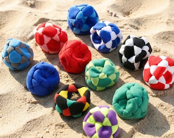 Handmade Soccer Hacky Sack Footbag, Durable Juggling Kick Ball, Colorful Sand Filled Toy for Kids & Adults, Outdoor Sack Bean Bags