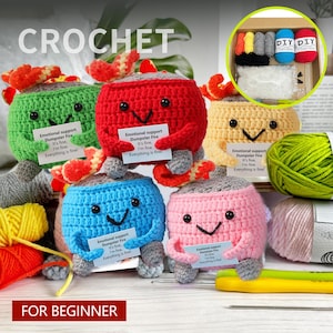 Incraftables Crochet Kit for Beginners & Pro Crocheting Set with Crochet ,Emotional Support Dumpster Fire,Gifts for colleagues