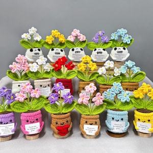 Cute Handmade Crochet Forget me nots-Emotional Support Plant-Thank you for Gifts-Anniversary Gifts-Gift for Her-Crochet Desk Decor